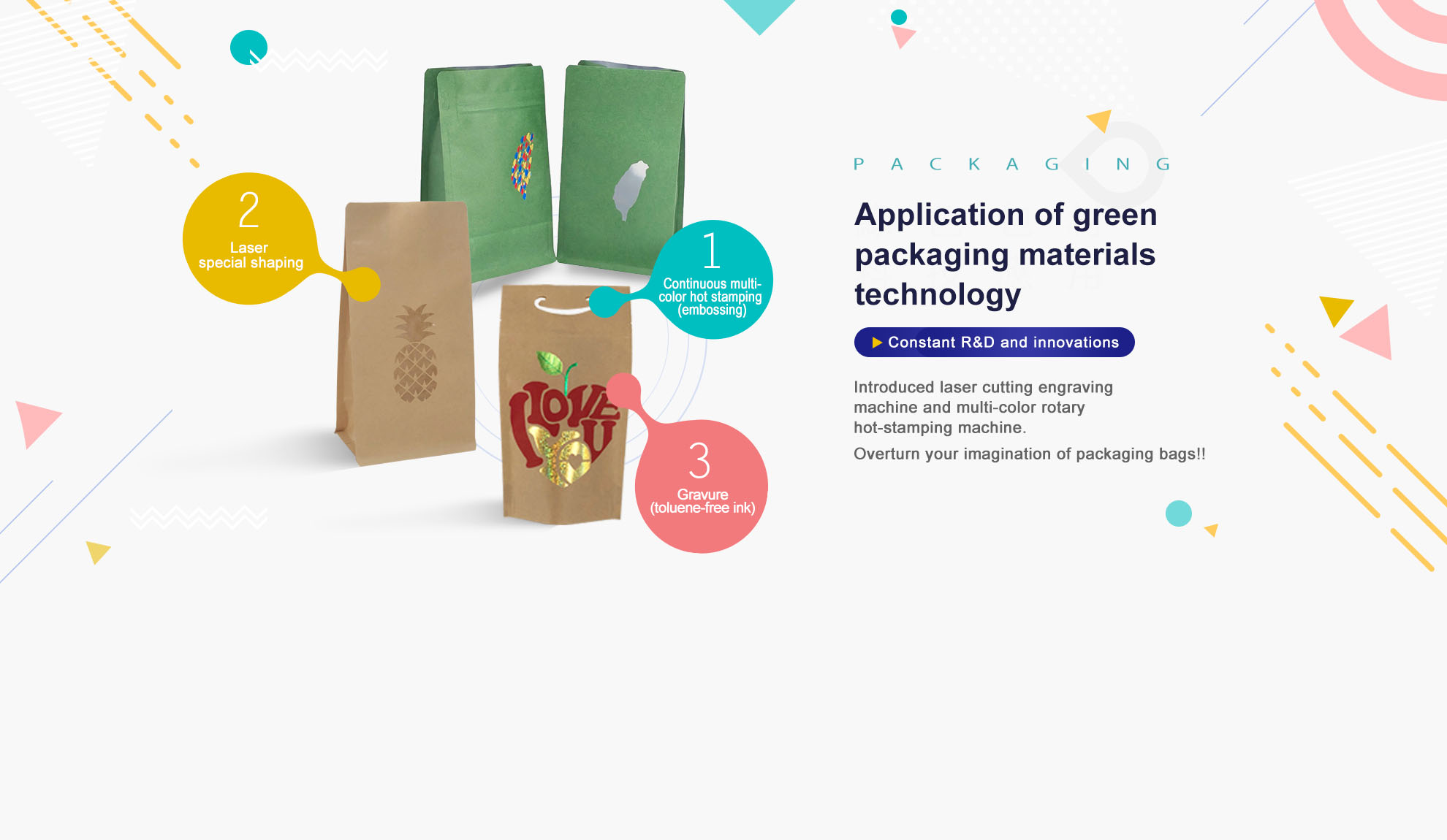 Application of green packaging materials technology.